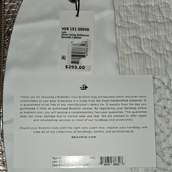 Brahmin Leia Crossbody Bag In Silver Lining Melbourne. NWT - Picture 16 of 16